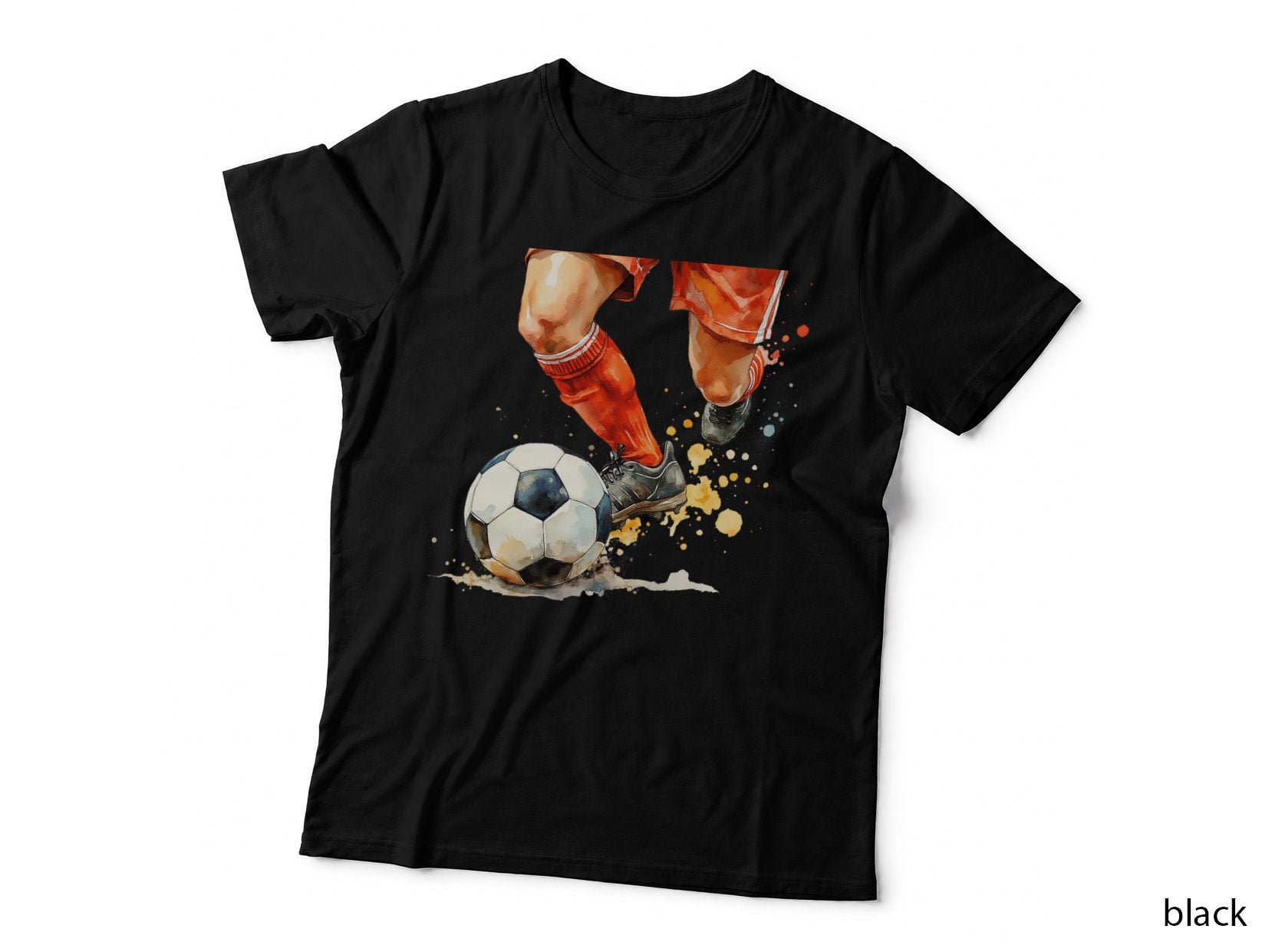 Soccer Player Dribbling Ball Football Sports Athlete Action Art T-Shirt
