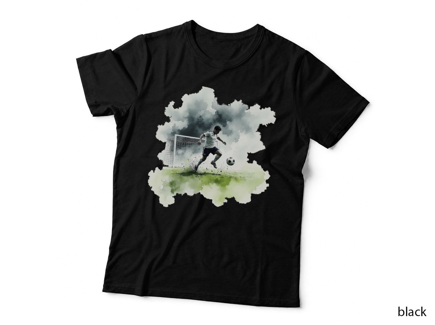Soccer Player Kicking Ball Goal Action Football Sports Art T-Shirt