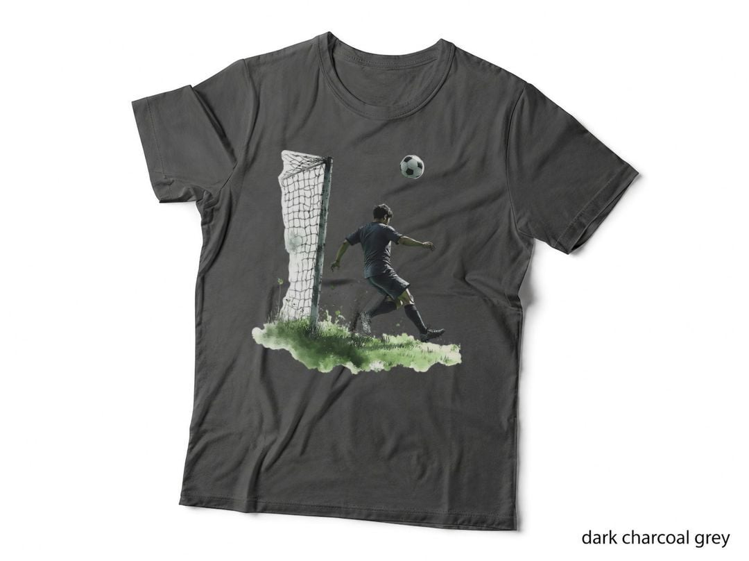 Soccer Player Scoring Goal Action Sports Art T-Shirt