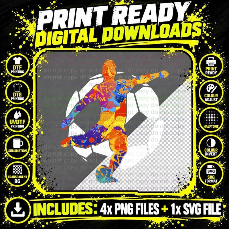 Soccer Player Sports Graphic - Soccer Graphic T-Shirt Png SVG Digital Bundle