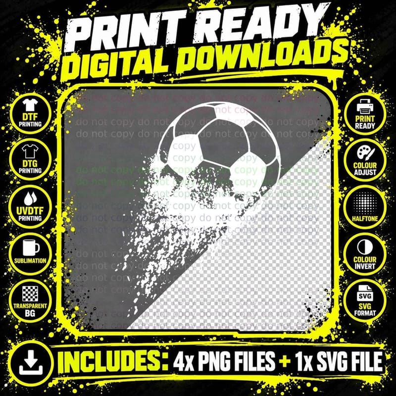 Soccer Player Sports Vintage Men Boys Soccer Ball T-Shirt Png SVG Digital Bundle