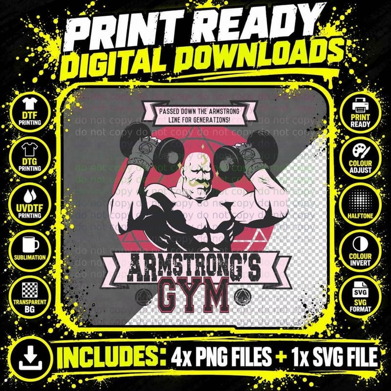 Strong Arm Gym Classic T-Shirt Png SVG Digital Bundle