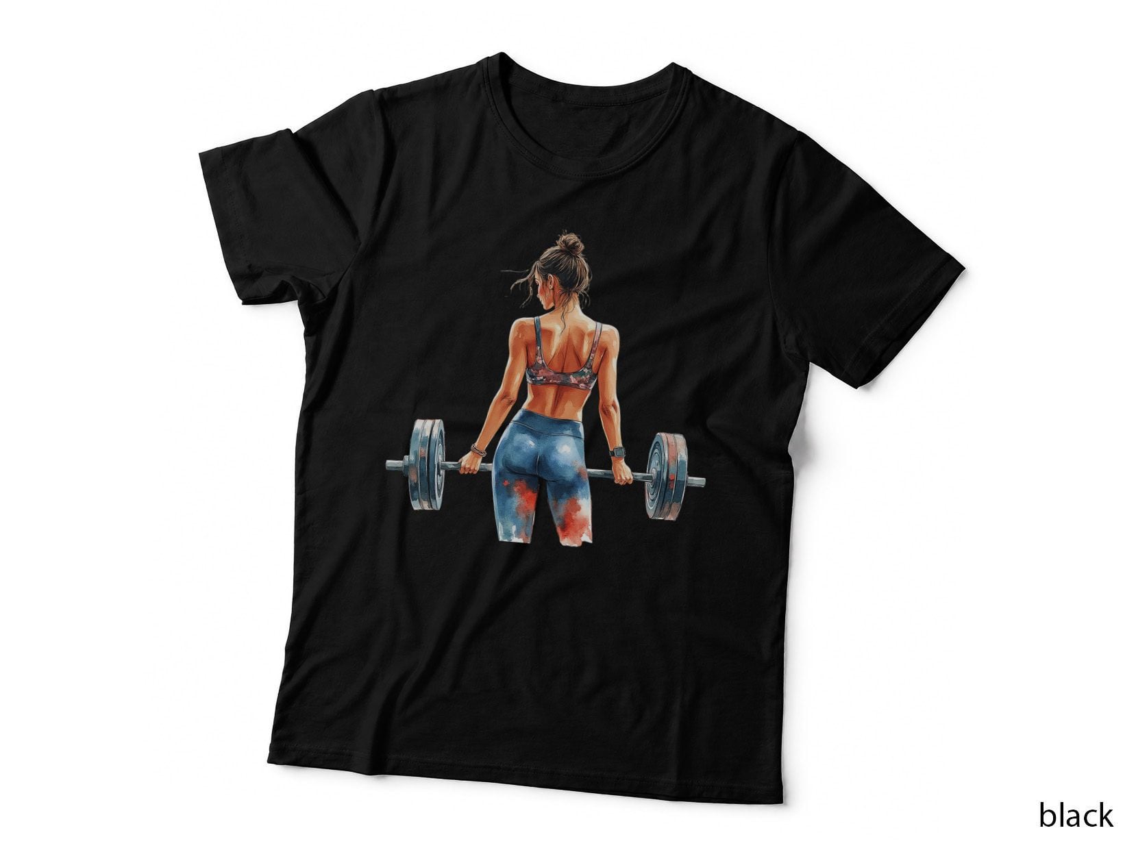 Strong Woman Lifting Weights Fitness Gym Workout Motivation T-Shirt