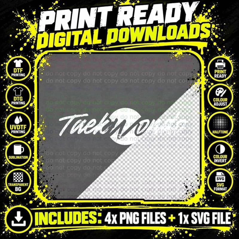 Taekwondo Fighter Tae Kwon Do Training Martial Arts Png SVG Digital Bundle