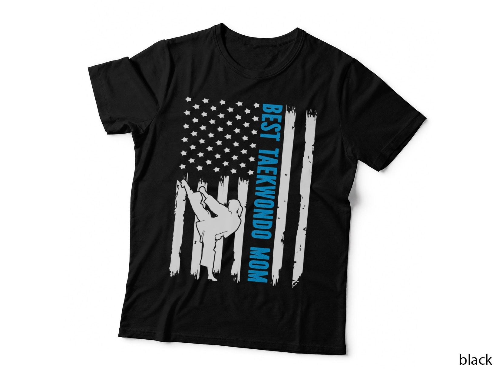 Taekwondo Us Flag Fighter - Martial Arts Gift T-Shirt