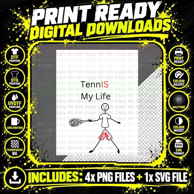Tennis My Life T-Shirt Png SVG Digital Bundle
