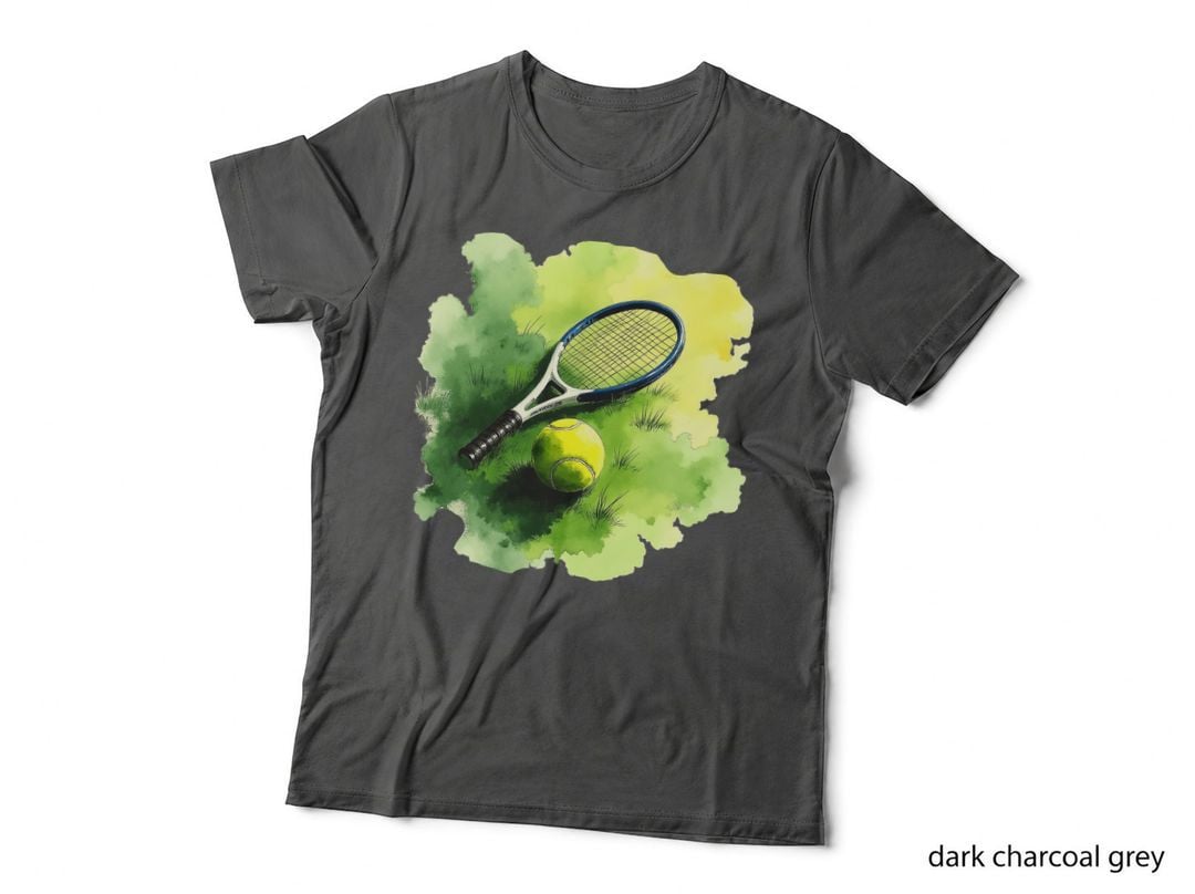 Tennis Racket and Ball Sports Lover Athletic Game Watercolor Art Gift T-Shirt