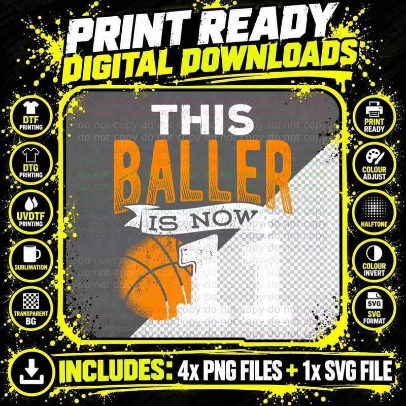 This Baller Is Now 11 - Basketball Player Sports Ball Png SVG Digital Bundle