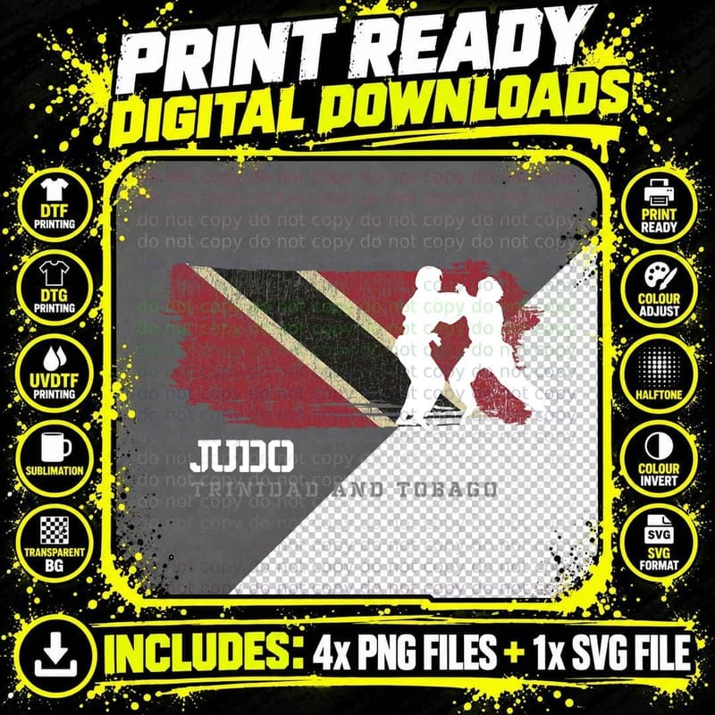 Trinidad & Tobago Judo Fighter Women Martial Arts Judo Png SVG Digital Bundle