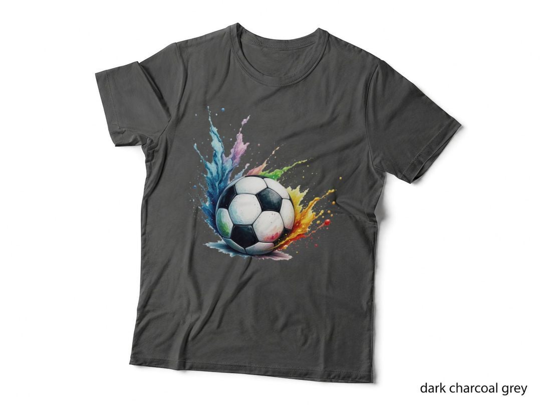 Vibrant Splash Soccer Ball Colorful Energy Sports Art T-Shirt