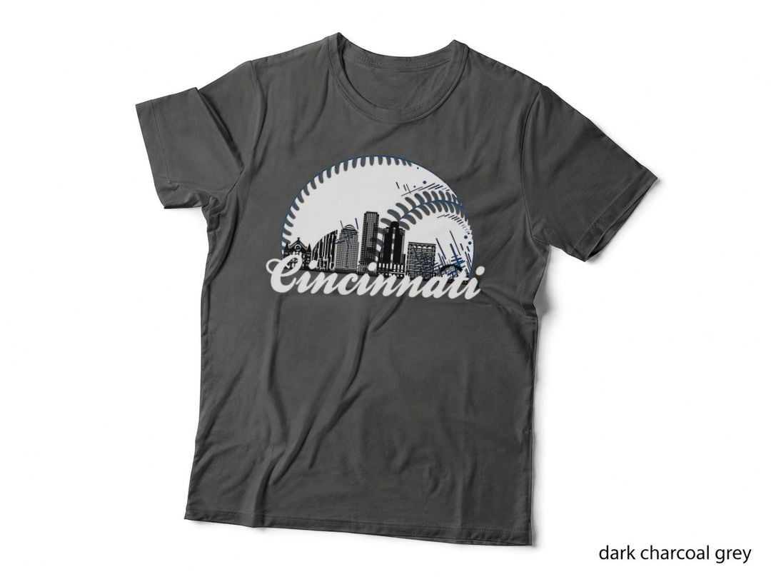 Vintage Cincinnati Skyline City Baseball Tee Met at Gameday T-Shirt