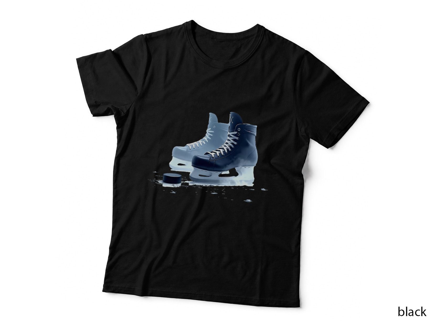 Vintage Ice Hockey Skates with Puck Winter Sports Player Gift T-Shirt
