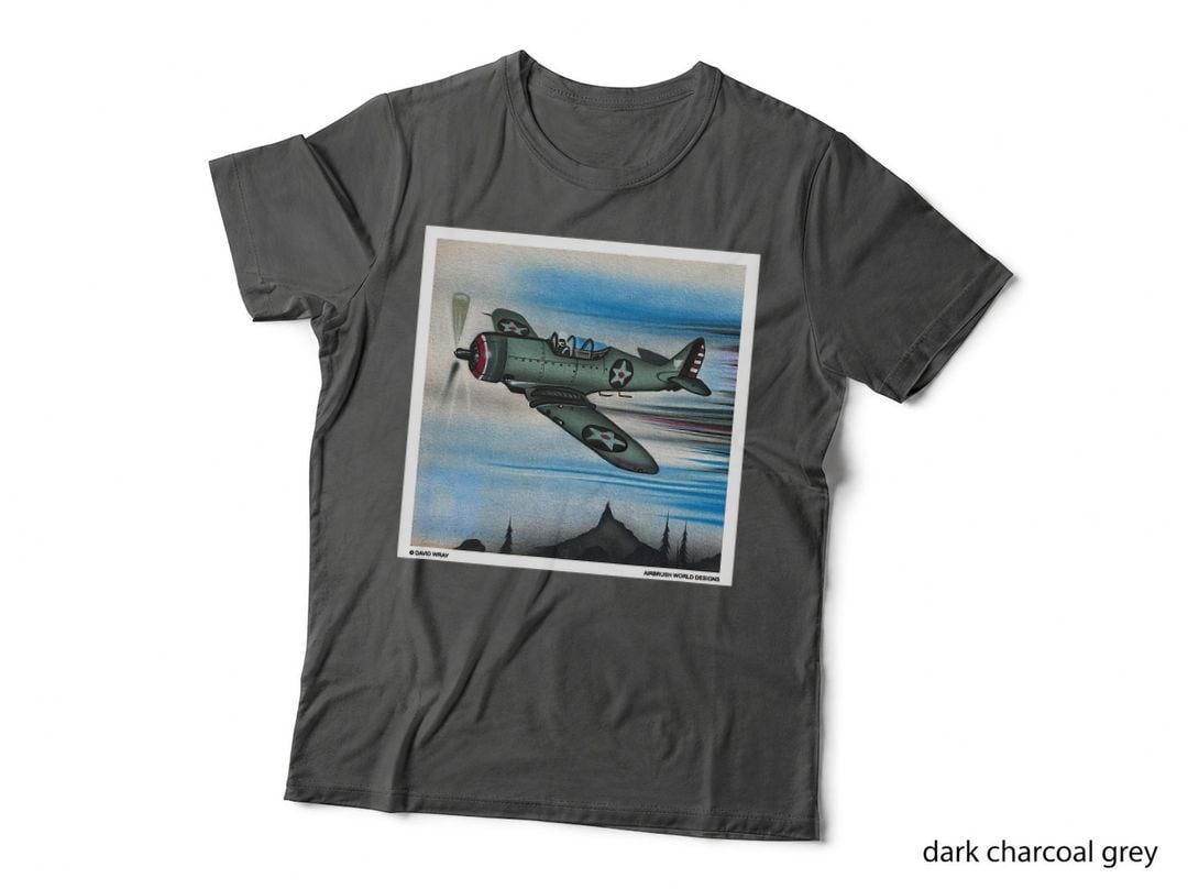 WW2 Fighter Plane Airbrush Painting Military Veterans Gift T-Shirt