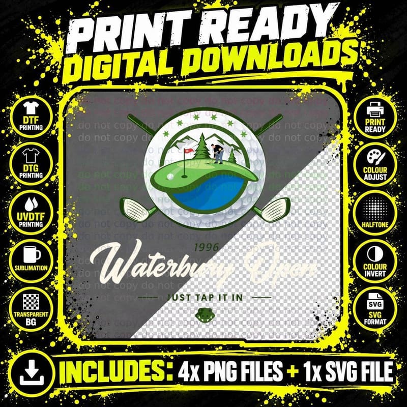 Waterbury Open 1996 - Happy Gilmore - Version 3 T-Shirt Png SVG Digital Bundle