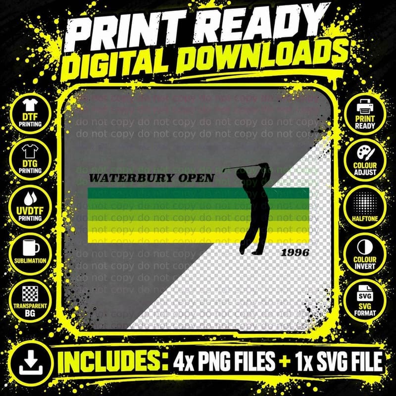 Waterbury Open Happy Gilmore Inspired Golf Green and Png SVG Digital Bundle