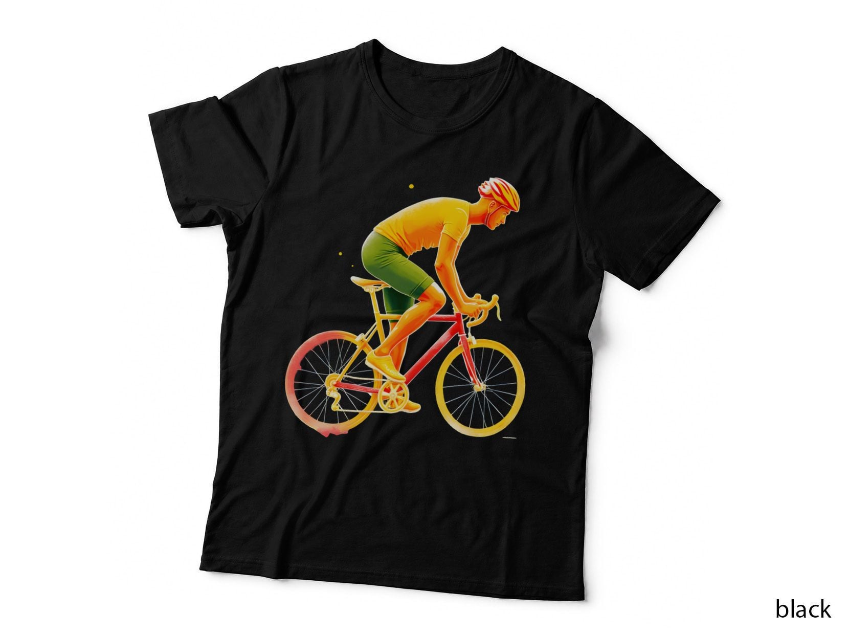 Watercolor Bicycle Art Print, Abstract Cycling Splatter Rider T-Shirt