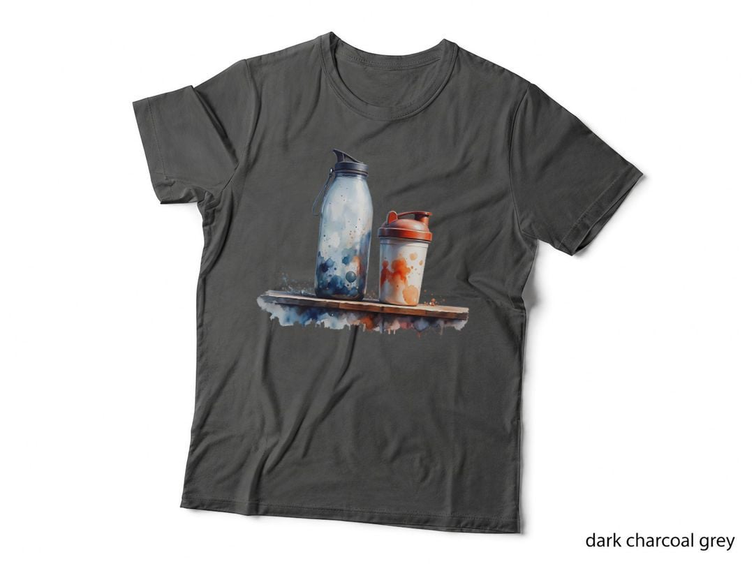 Watercolor Water Bottle Shaker Bottle Gym Fitness Workout T-Shirt