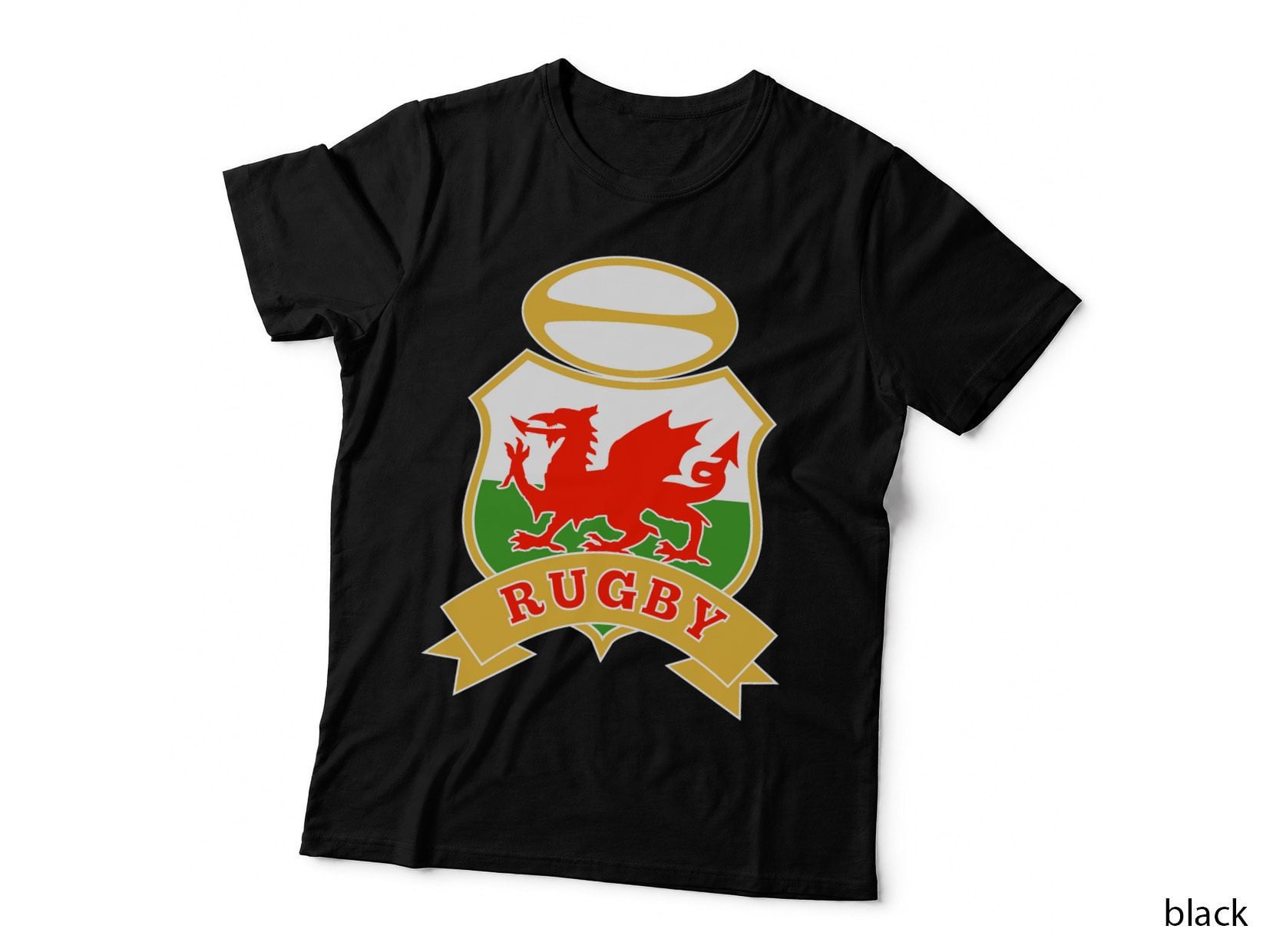 Welsh Dragon Rugby Ball Wales Flag Essential T-Shirt