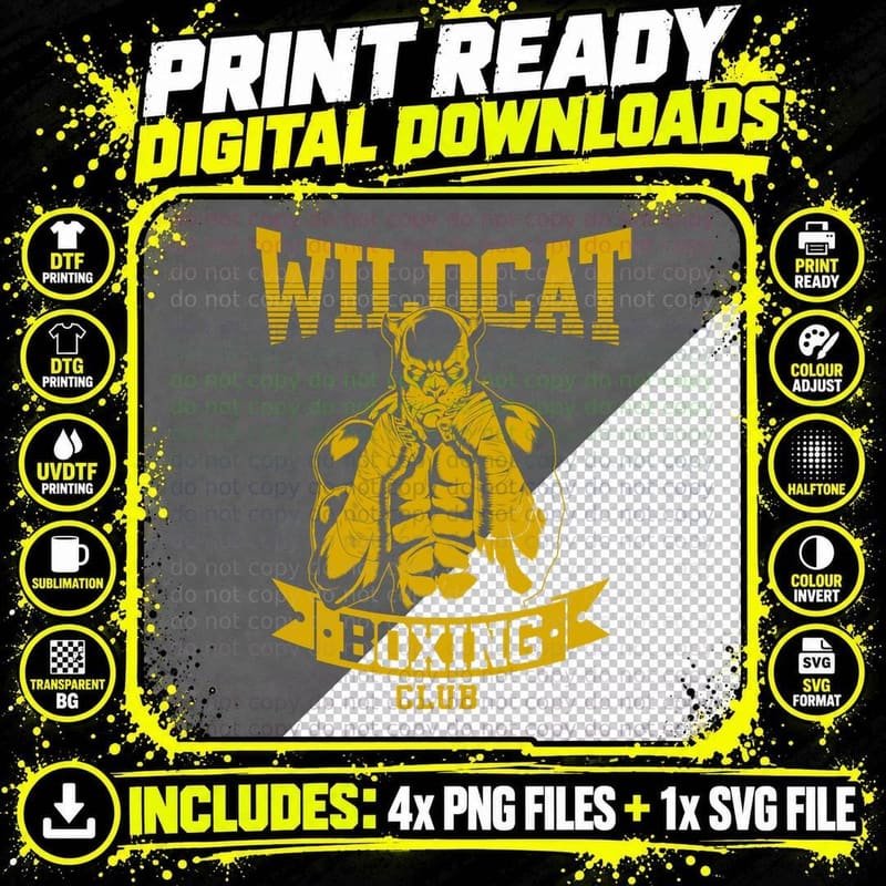 Wildcat's Boxing Club T-Shirt Png SVG Digital Bundle