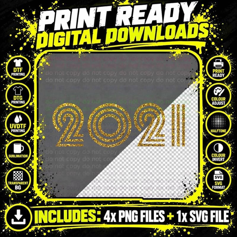 2021 - Birth Year Milestone Birthday Retro Funk Disco Png SVG Digital Bundle