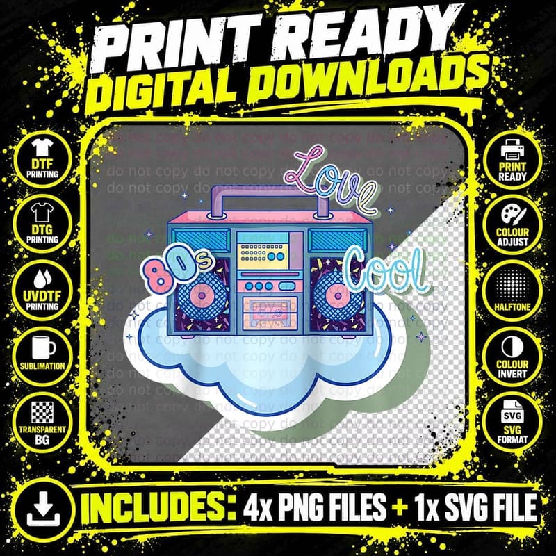 80s Disco Retro Theme Party Shirt Gift T-Shirt Png SVG Digital Bundle