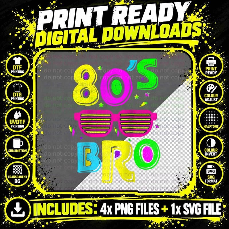 80s Generation Disco Music Lover Eighties Bro Men 80s Png SVG Digital Bundle