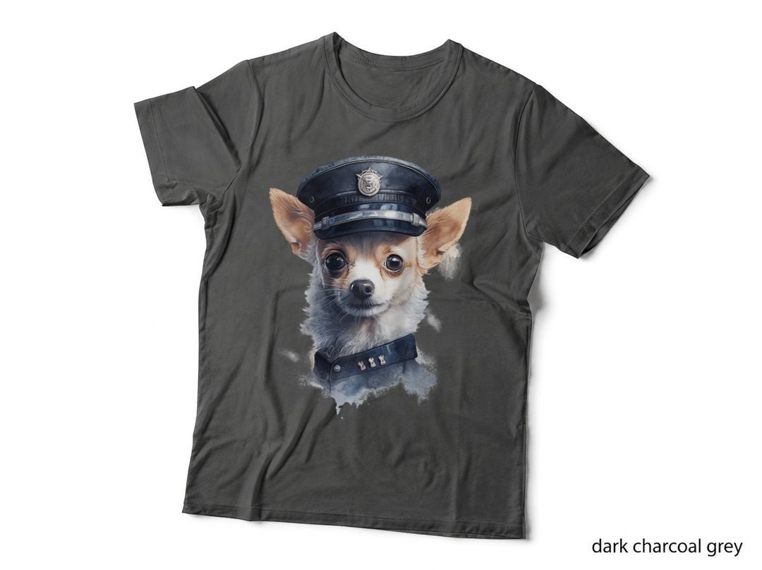 Adorable Puppy Police Dog Portrait Gift T-Shirt