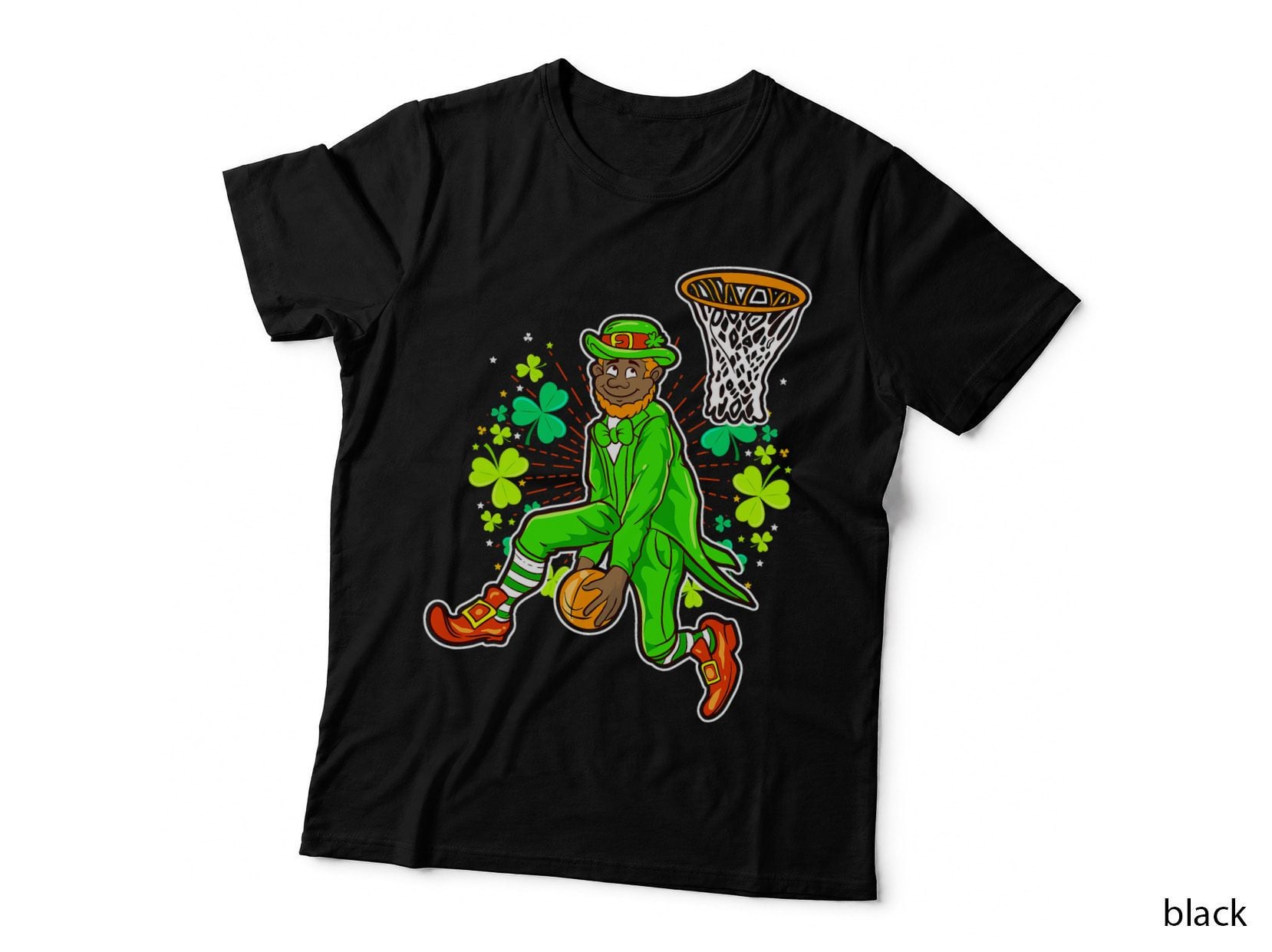 African American Black Leprechaun Basketball St Patricks Day T-Shirt