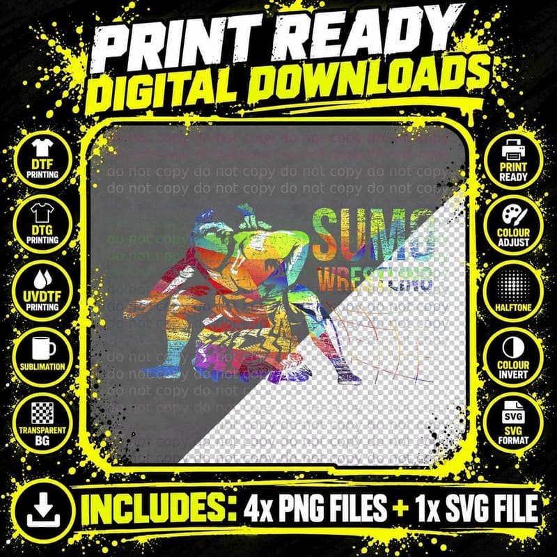 Amazing Sumo Wrestling Training Rikishi Japan T-Shirt Png SVG Digital Bundle