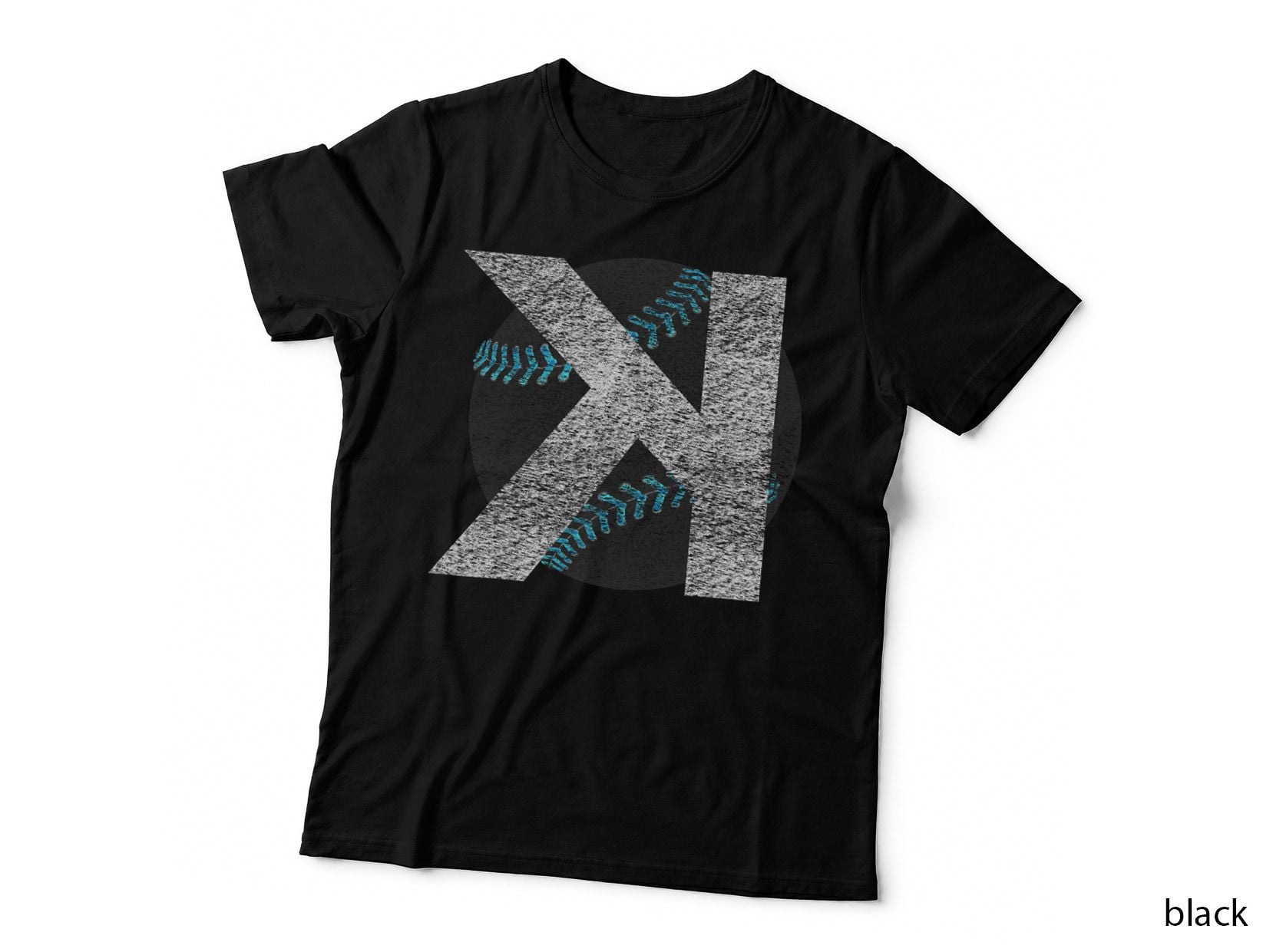 Backwards K Strikeout Baseball Design - Reverse Print Style T-Shirt