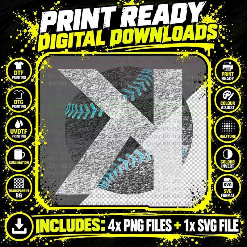Backwards K Strikeout Baseball Design - Reverse Print Png SVG Digital Bundle