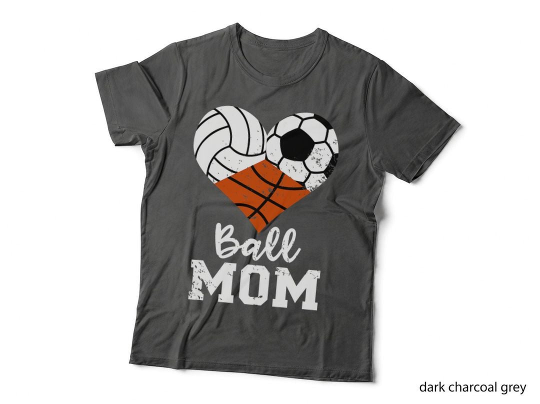 Ball Mom Funny Volleyball Soccer Basketball Mom T-Shirt