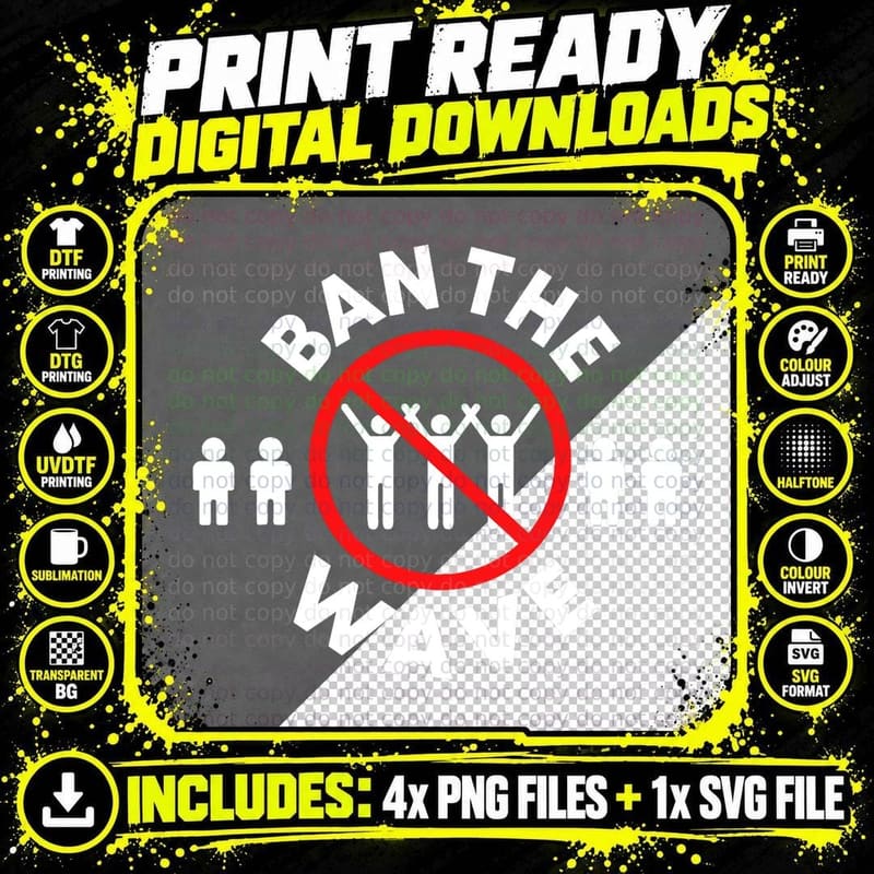 Baseball Ban the Wave T-Shirt Png SVG Digital Bundle