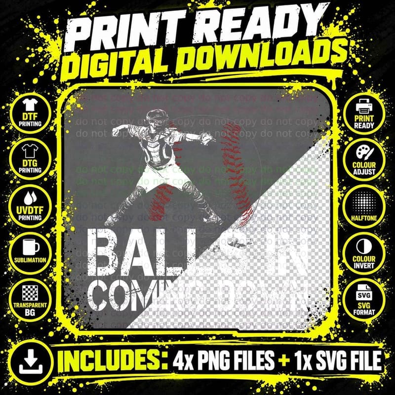 Baseball Catcher - Softball Catcher - Baseball Fan Png SVG Digital Bundle