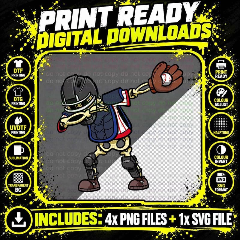 Baseball Catchers for Boys Baseball Player Softball Png SVG Digital Bundle