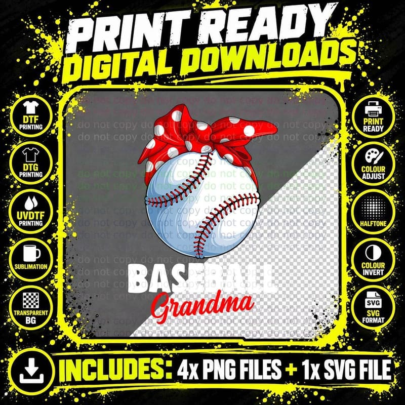 Baseball Grandma Women T-Shirt Png SVG Digital Bundle