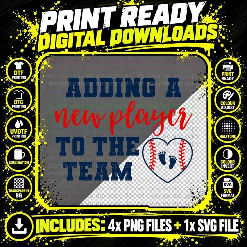 Baseball Pregnancy Announcement Spring Baby Reveal Png SVG Digital Bundle