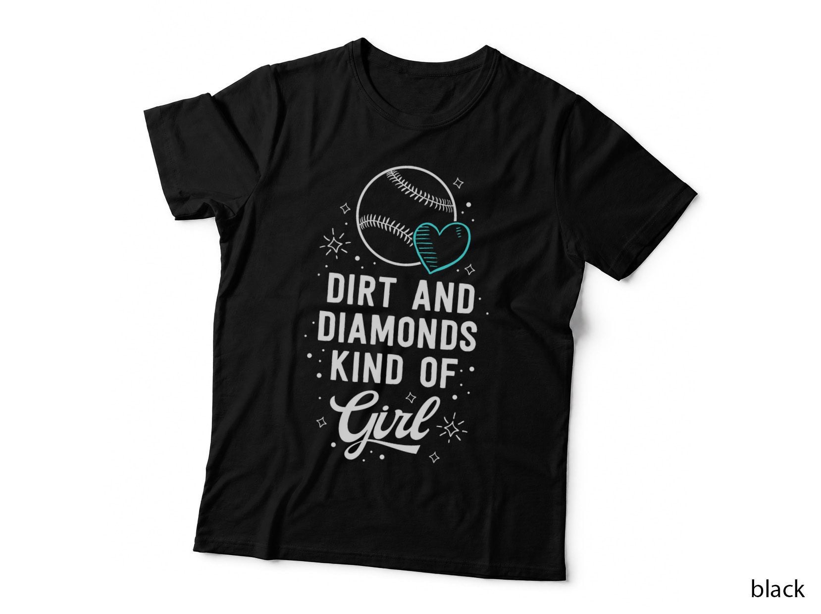 Baseball for Girls Dirt and Diamonds Kind of Girl T-Shirt
