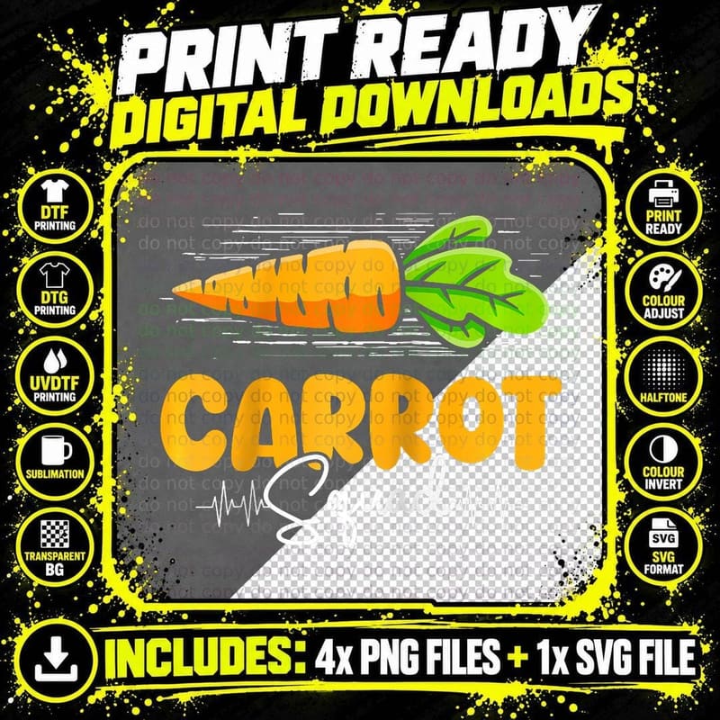 Carrot Lover Vegan Vegetarian Vegetable Carrot, V T-Shirt Png SVG Digital Bundle