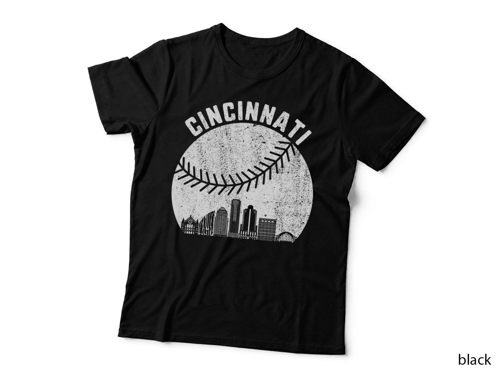 Cincinnati Skyline Baseball Vintage Cincinnati OH Baseball T-Shirt