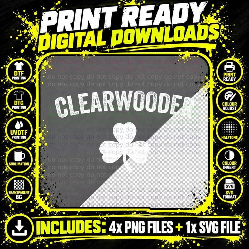 Clearwooder St. Patrick's Baseball Clearwater Png SVG Digital Bundle