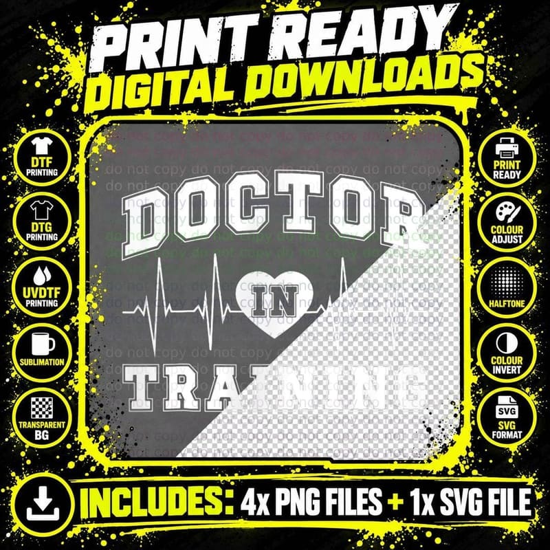 Doctor in Training Future Doctor in Progress Med Student Png SVG Digital Bundle