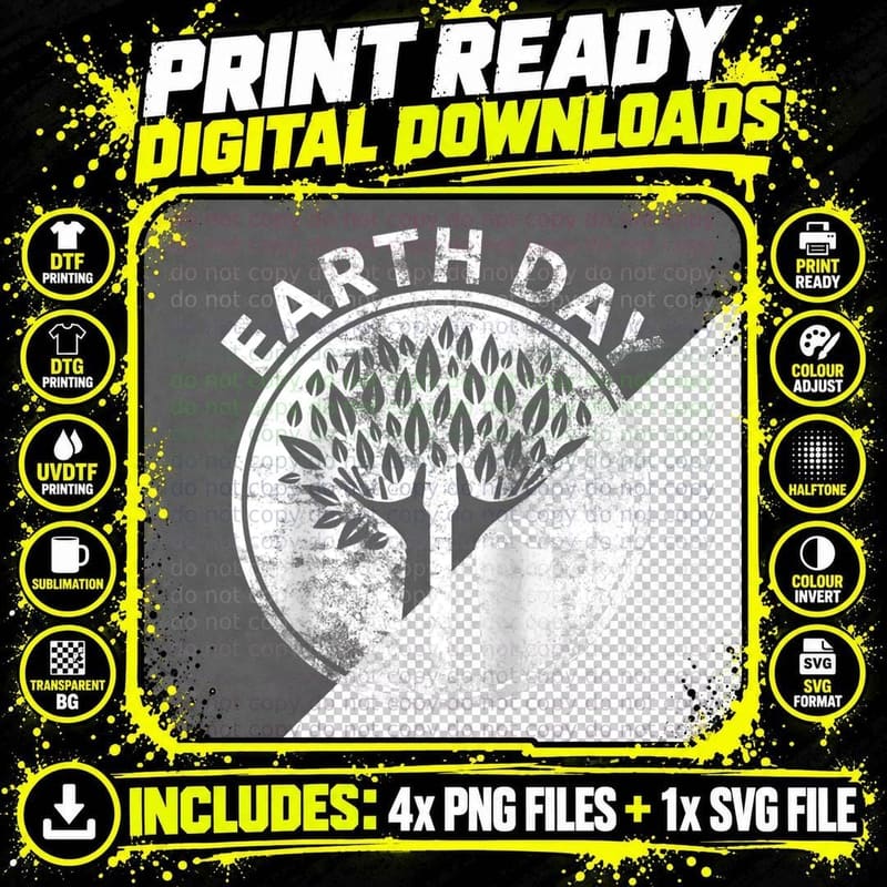 EARTH DAY T SHIRT Hands Tree Lover Nature Men Women Kids Png SVG Digital Bundle