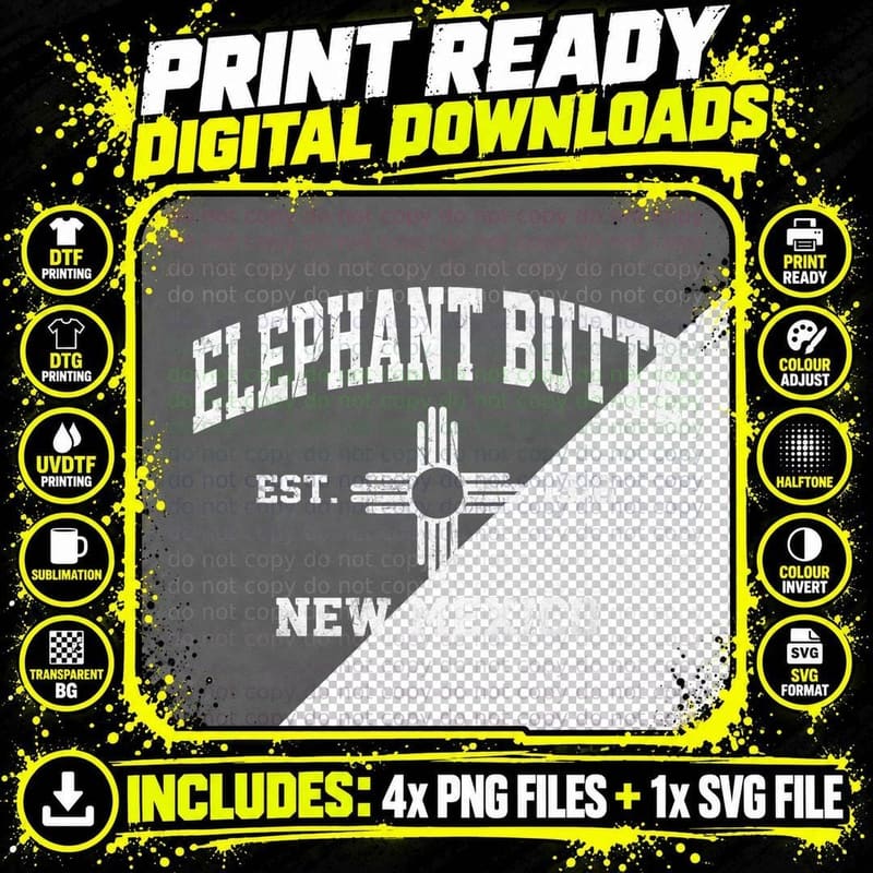 Elephant Butte New Mexico NM Vintage State Athletic Png SVG Digital Bundle