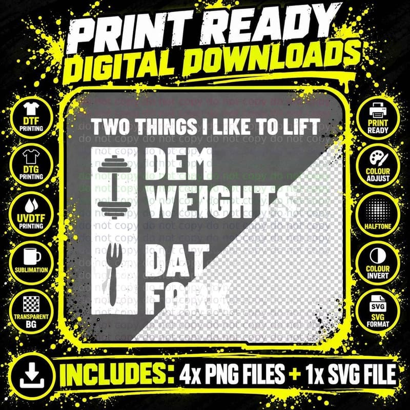 Fitness Gym Meme - Weightlifting Bodybuilder - Funny Png SVG Digital Bundle