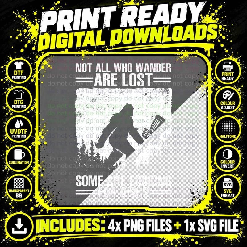 Funny Disc Golf Art for Men Women Kids Disc Golf Player Png SVG Digital Bundle