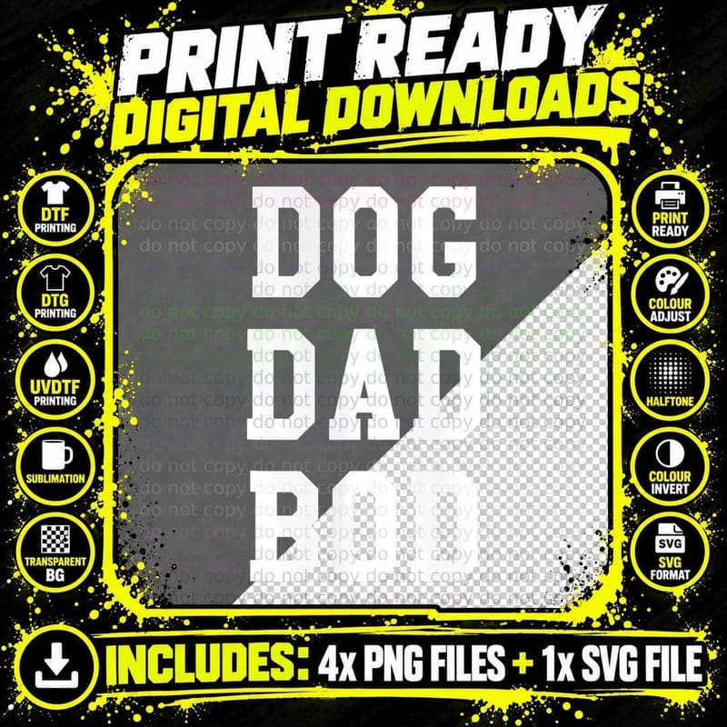 Funny Dog Dad Bod Pet Owner Fitness Gym Gift, Workout Png SVG Digital Bundle