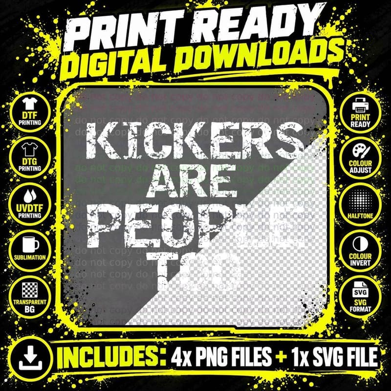 Funny High School Football Game Day Kickers Are People Png SVG Digital Bundle