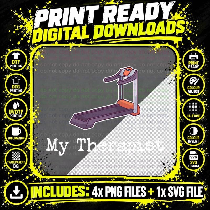 Funny Home Workout Saying Fitness Gym I Treadmill Png SVG Digital Bundle