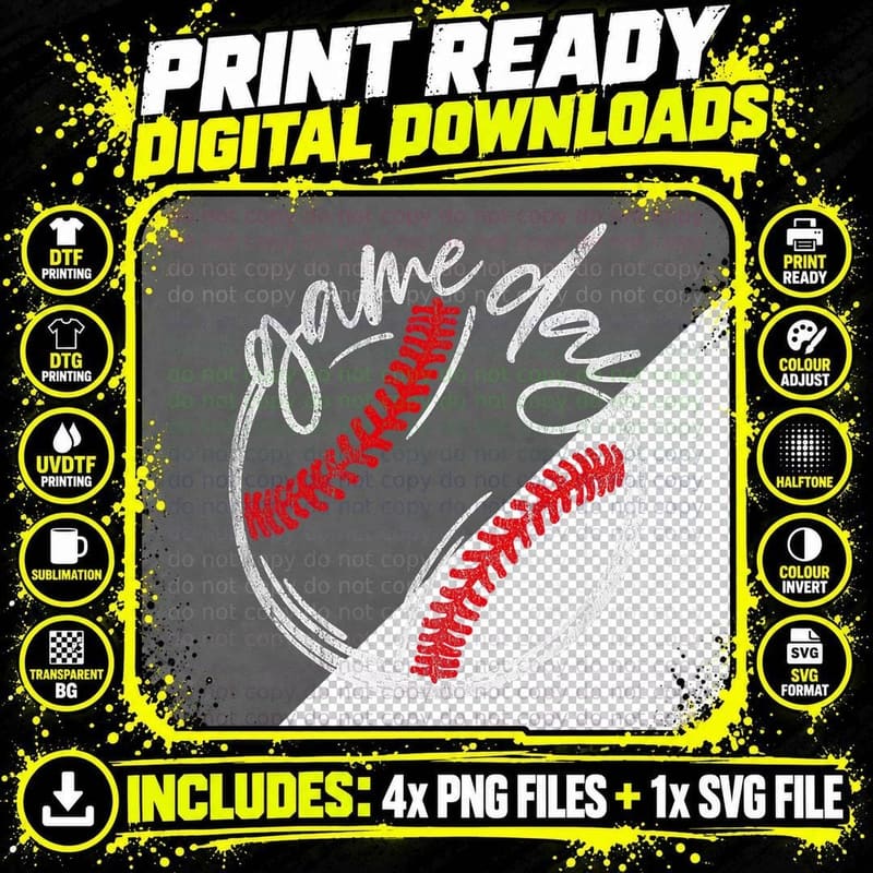 Game Day Baseball Funny Baseball Lovers Softball Life Png SVG Digital Bundle